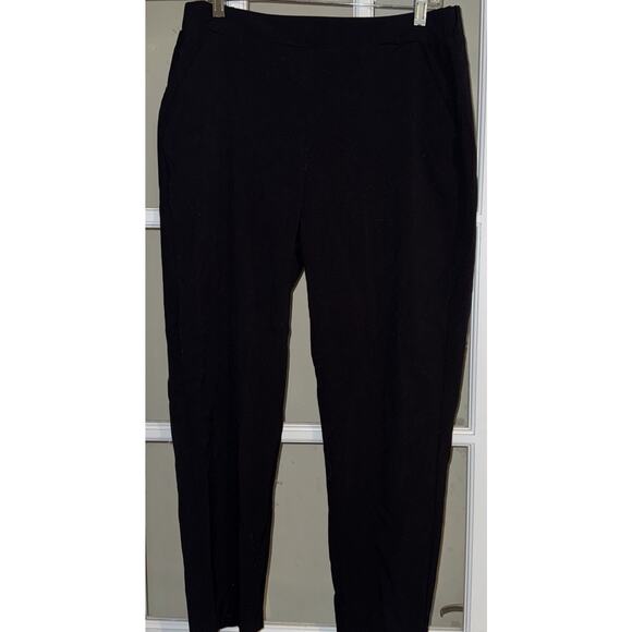 Nine West Crop Pull On Straight Leg Stretch Casual Work Pants US Women's L - Picture 1 of 6